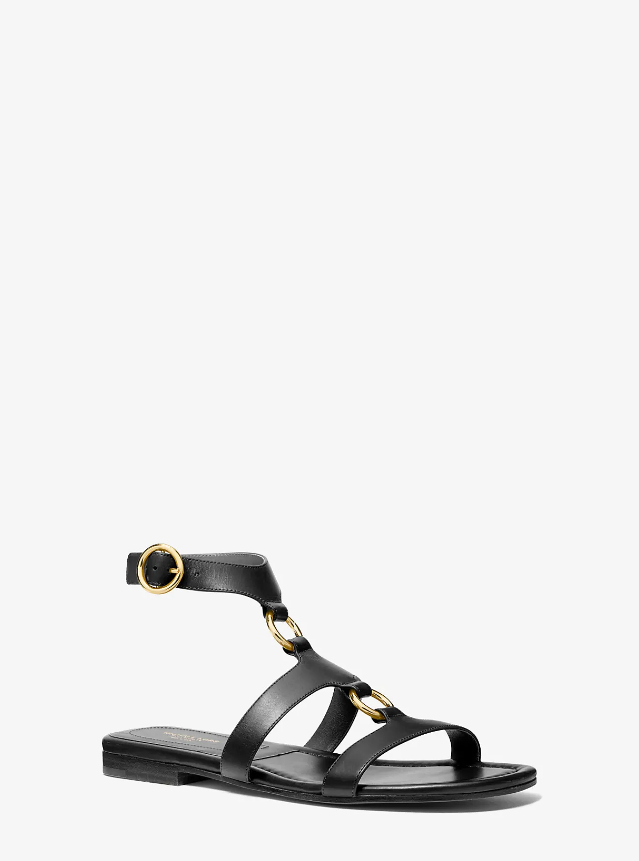 Michael Kors Sandaal Dusty van leer met ringen ZWART New