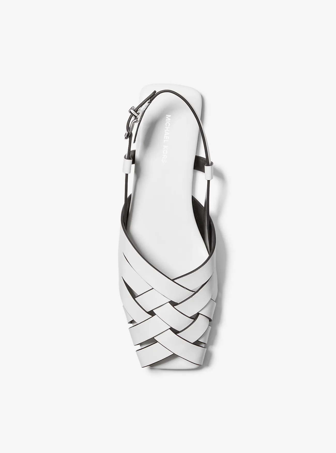 Michael Kors Sandaal Irene van geweven leer met slingback OPTISCHWIT Discount