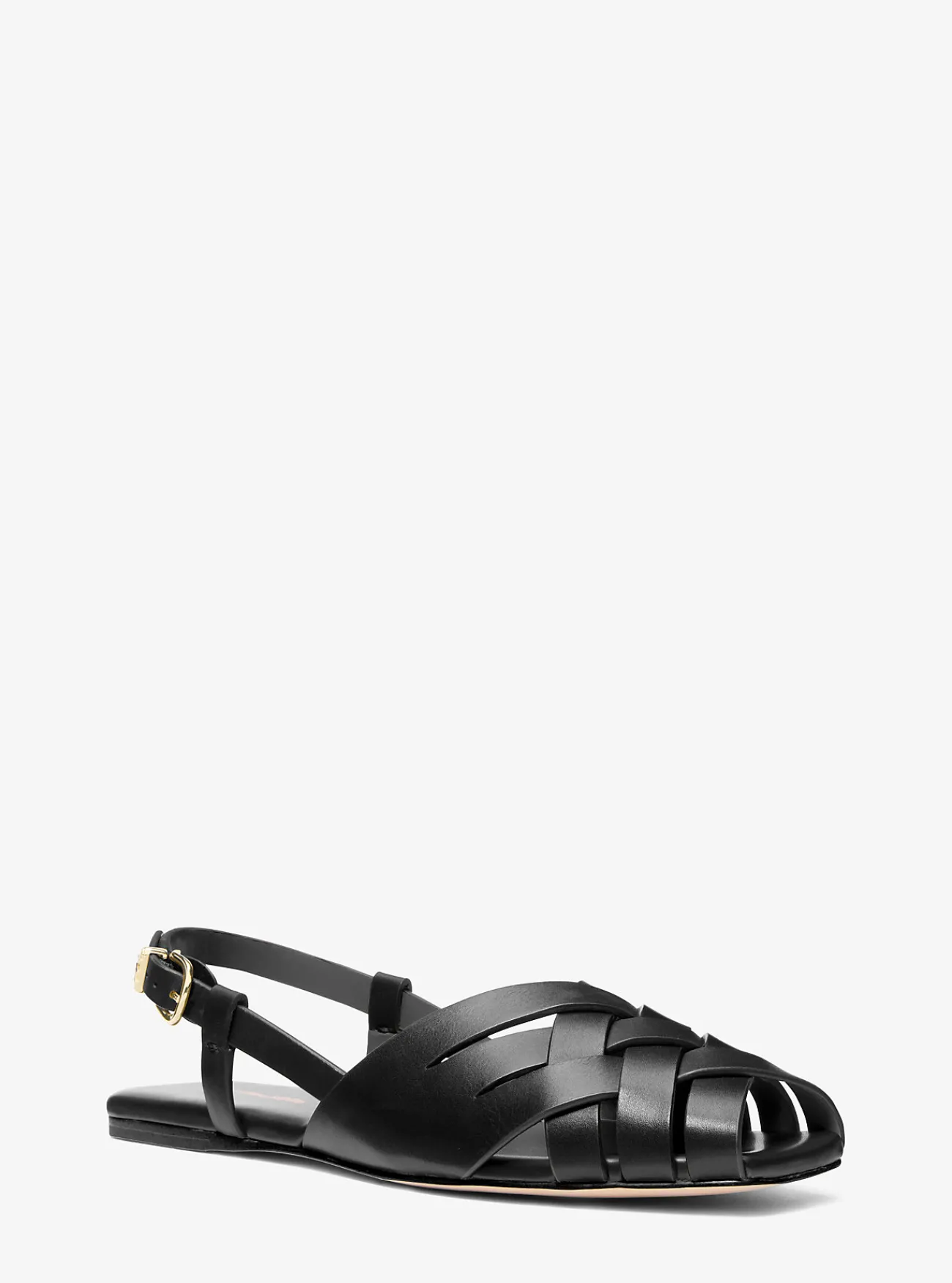 Michael Kors Sandaal Irene van geweven leer met slingback ZWART Discount
