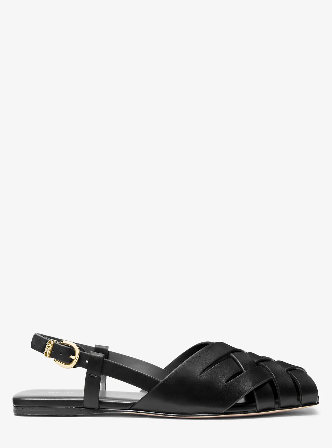 Michael Kors Sandaal Irene van geweven leer met slingback ZWART Discount