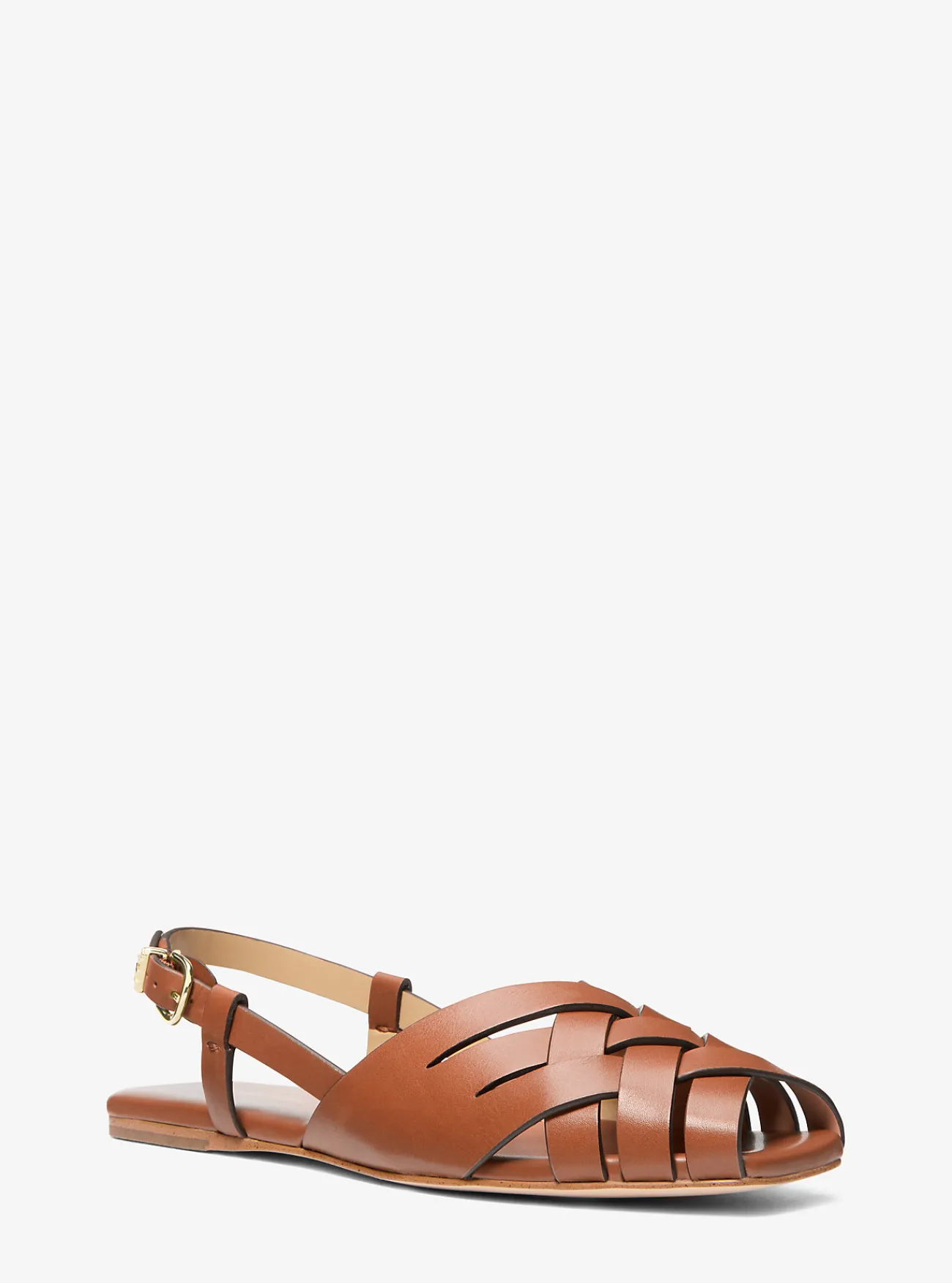 Michael Kors Sandaal Irene van geweven leer met slingback LUGGAGE Outlet