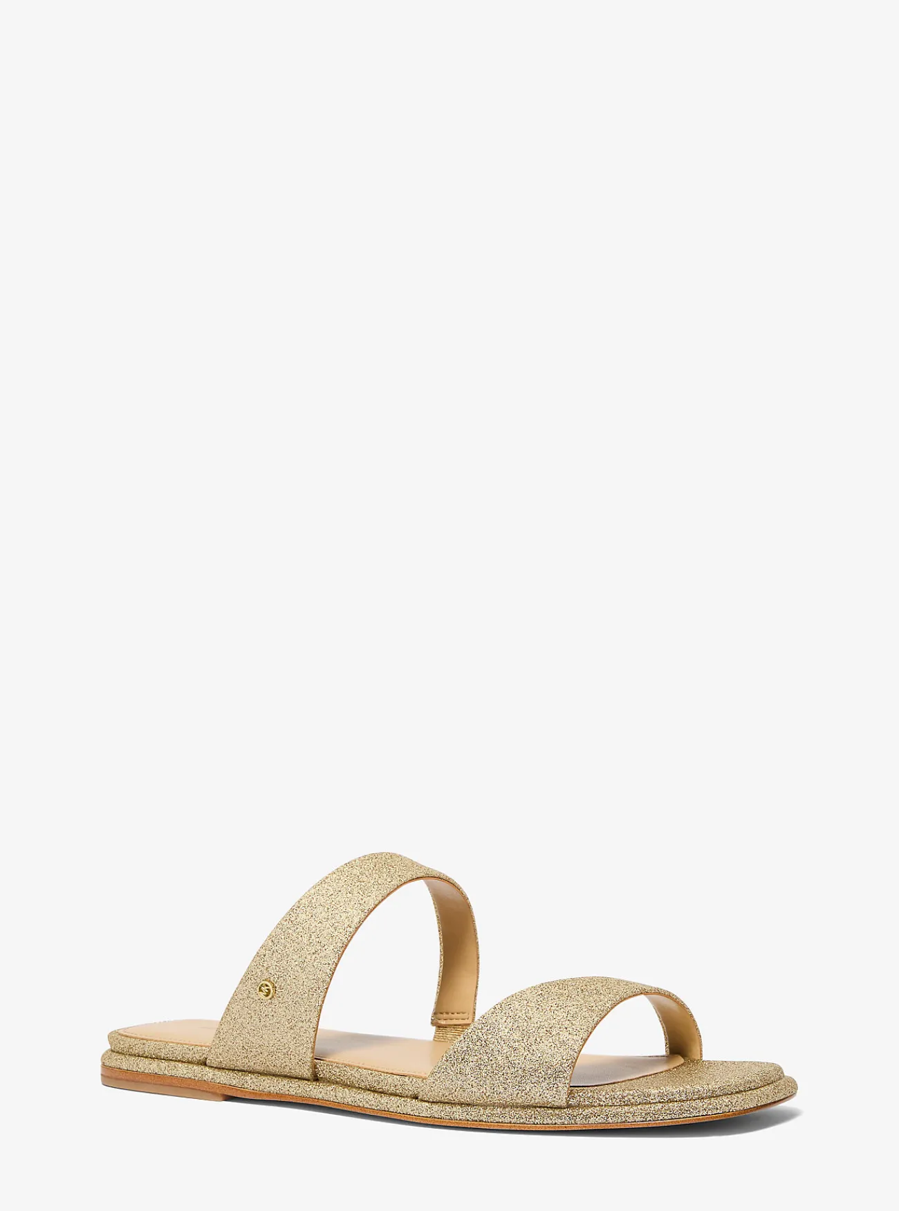 Michael Kors Sandaal Jaida van leer met glitters LICHTGOUD Clearance