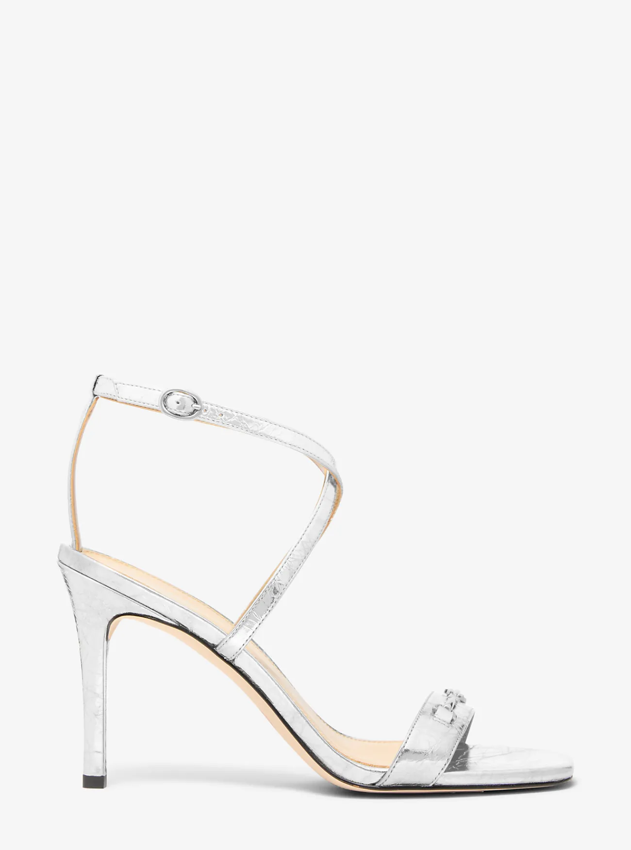 Michael Kors Sandaal Lena van metallic leer ZILVER Sale