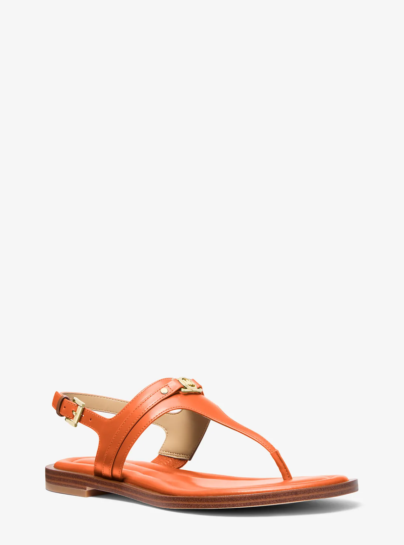 Michael Kors Sandaal Mandy van leer met T-bandje ORANJEPUNCH New