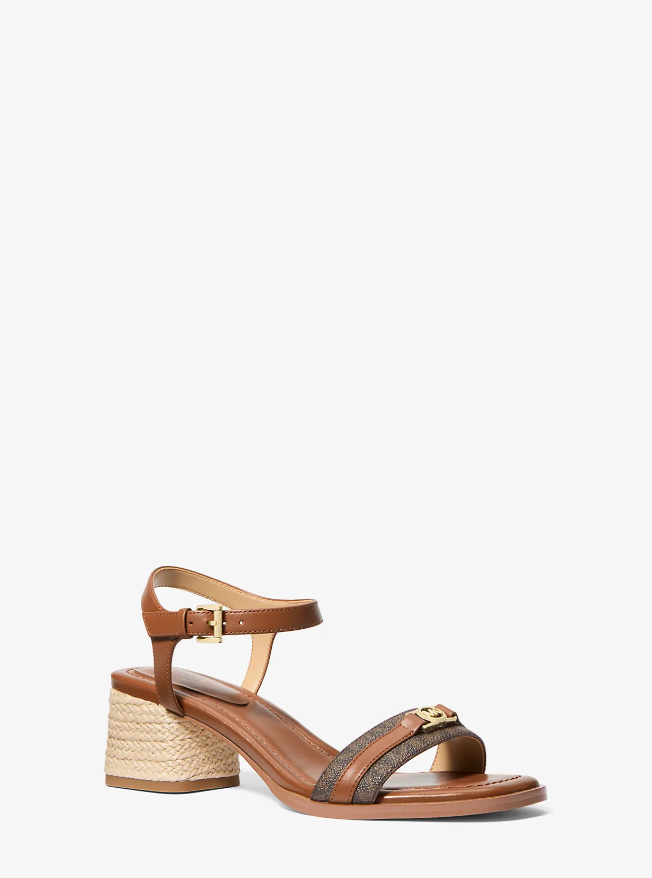 Michael Kors Sandaal Mandy van leer met kenmerkend logo New