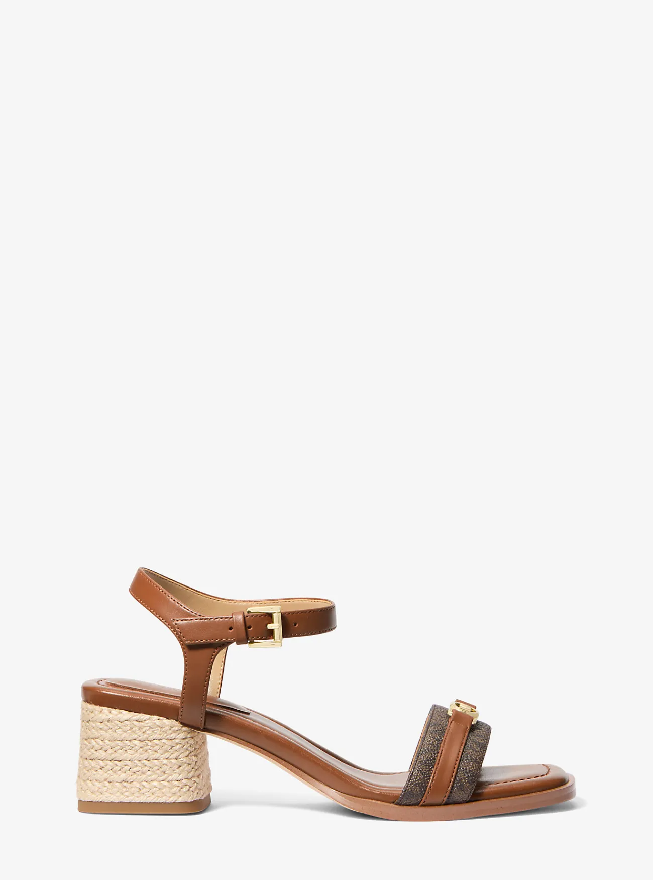 Michael Kors Sandaal Mandy van leer met kenmerkend logo New