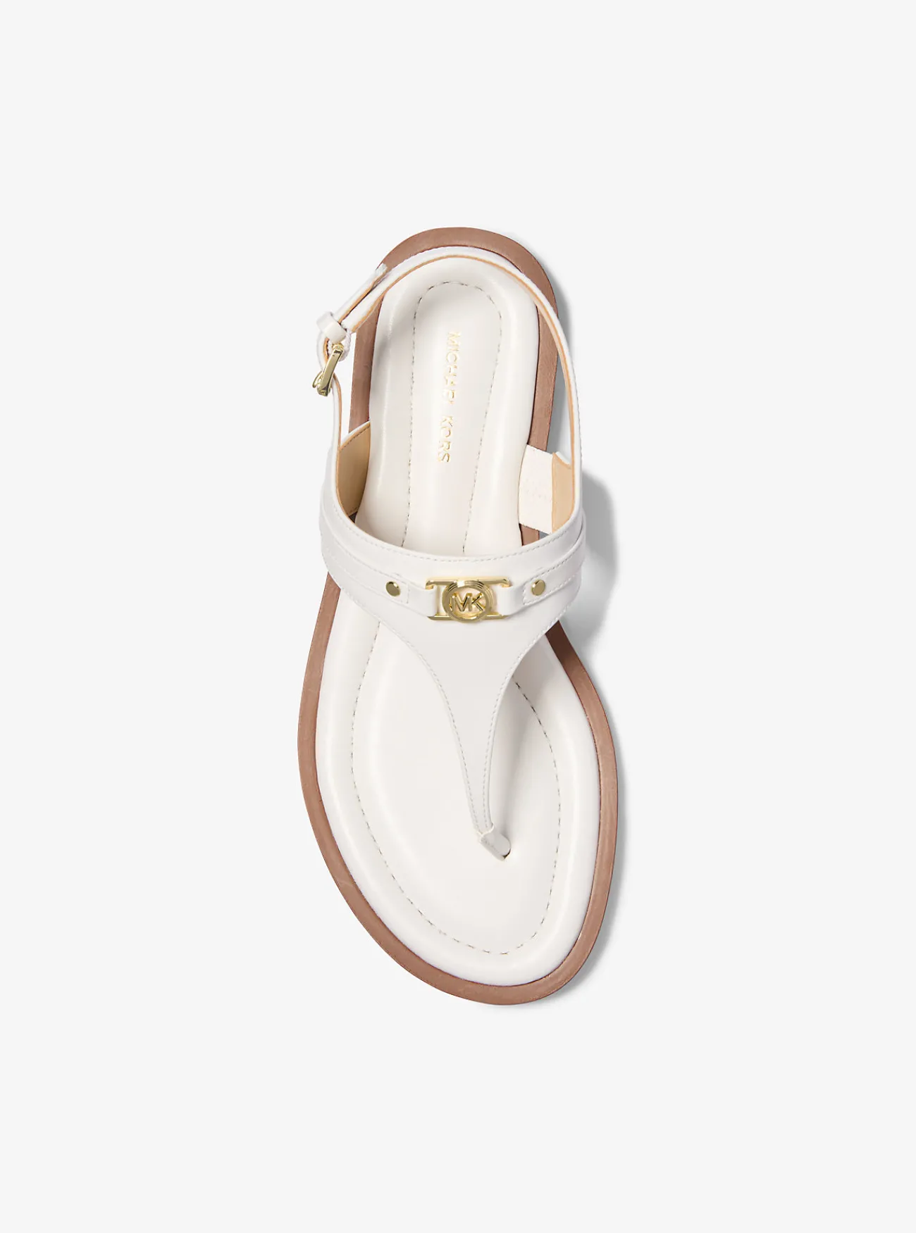 Michael Kors Sandaal Mandy van leer met T-bandje OPTISCHWIT New