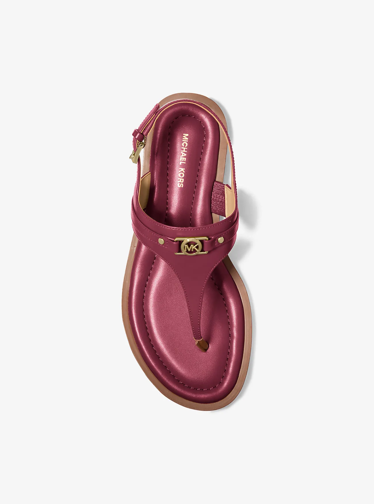 Michael Kors Sandaal Mandy van leer met T-bandje Outlet