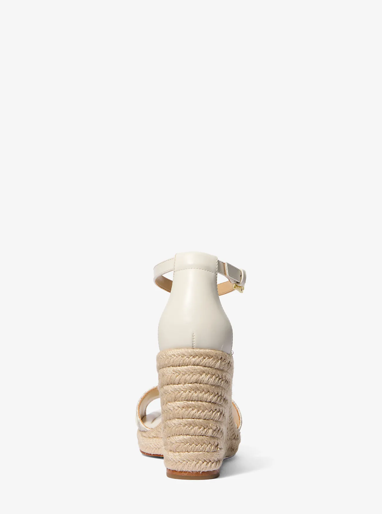 Michael Kors Sandaal Mandy van leer met kenmerkend logo en sleehak Clearance