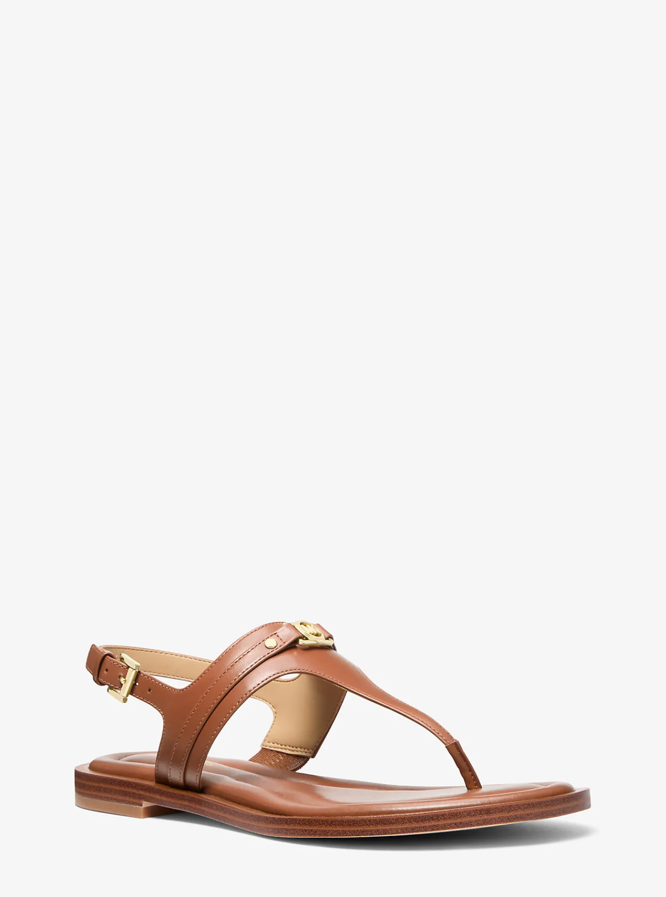 Michael Kors Sandaal Mandy van leer met T-bandje LUGGAGE Clearance
