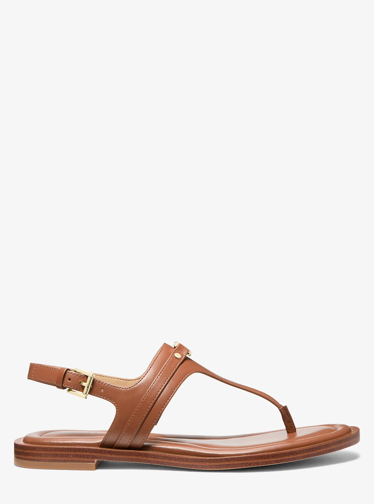 Michael Kors Sandaal Mandy van leer met T-bandje LUGGAGE Clearance