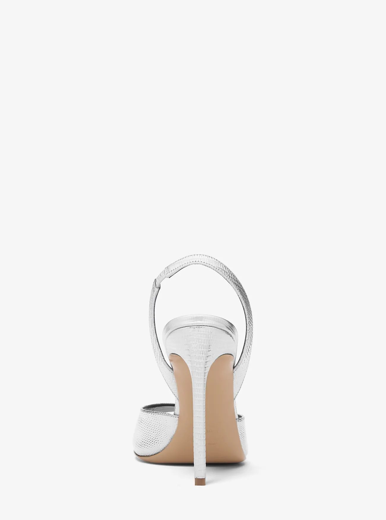 Michael Kors Sandaal Marisa van metallic leer met hagedissenprint in reliëf ZILVER Online