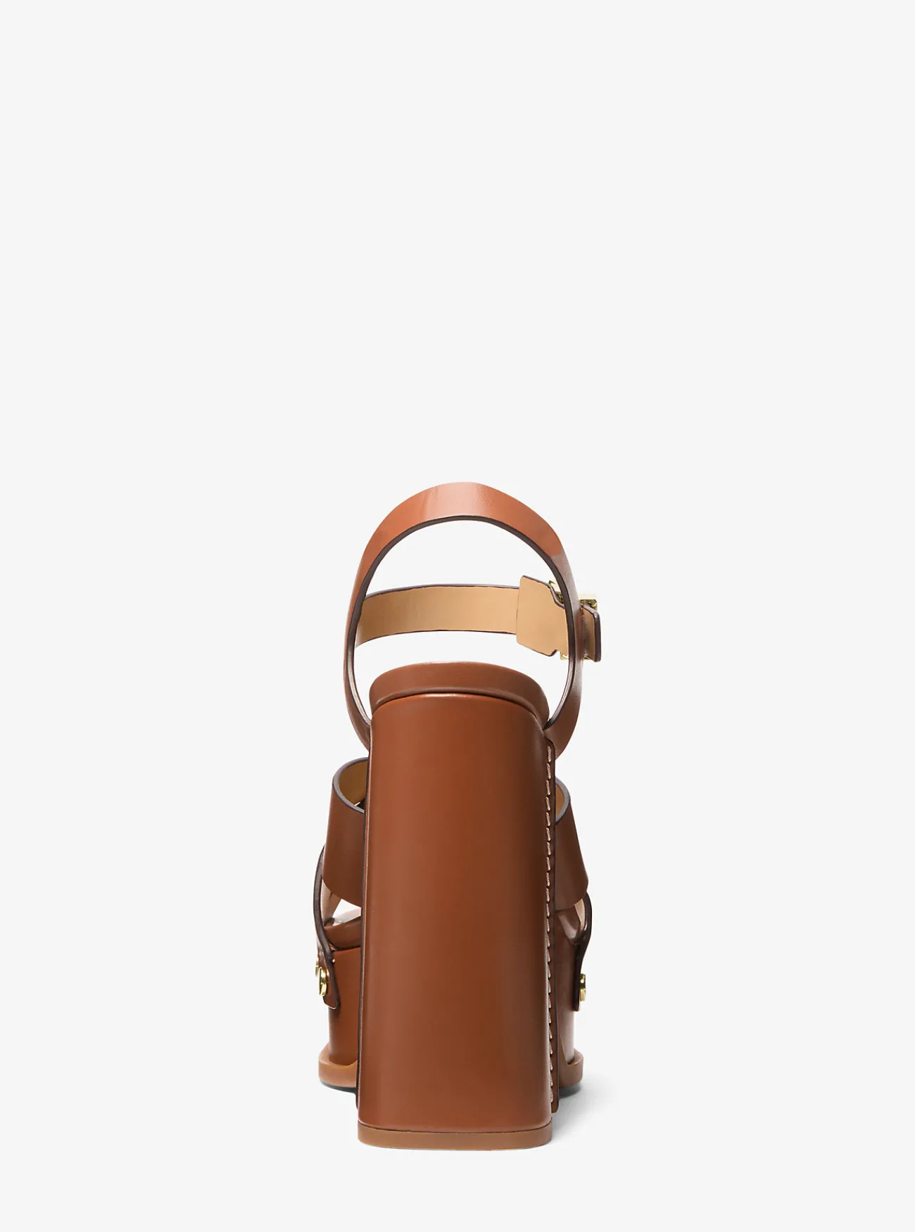 Michael Kors Sandaal Nora van leer met plateauzool LUGGAGE Clearance