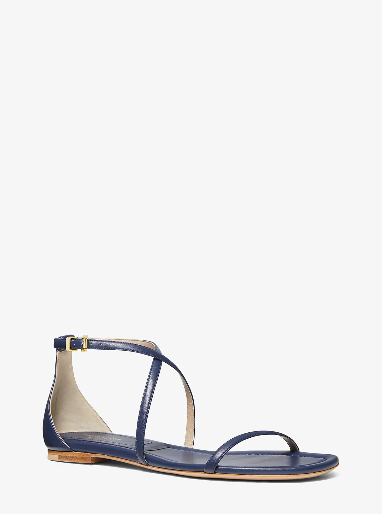 Michael Kors Sandaal Polly van leer MARINEBLAUW Sale