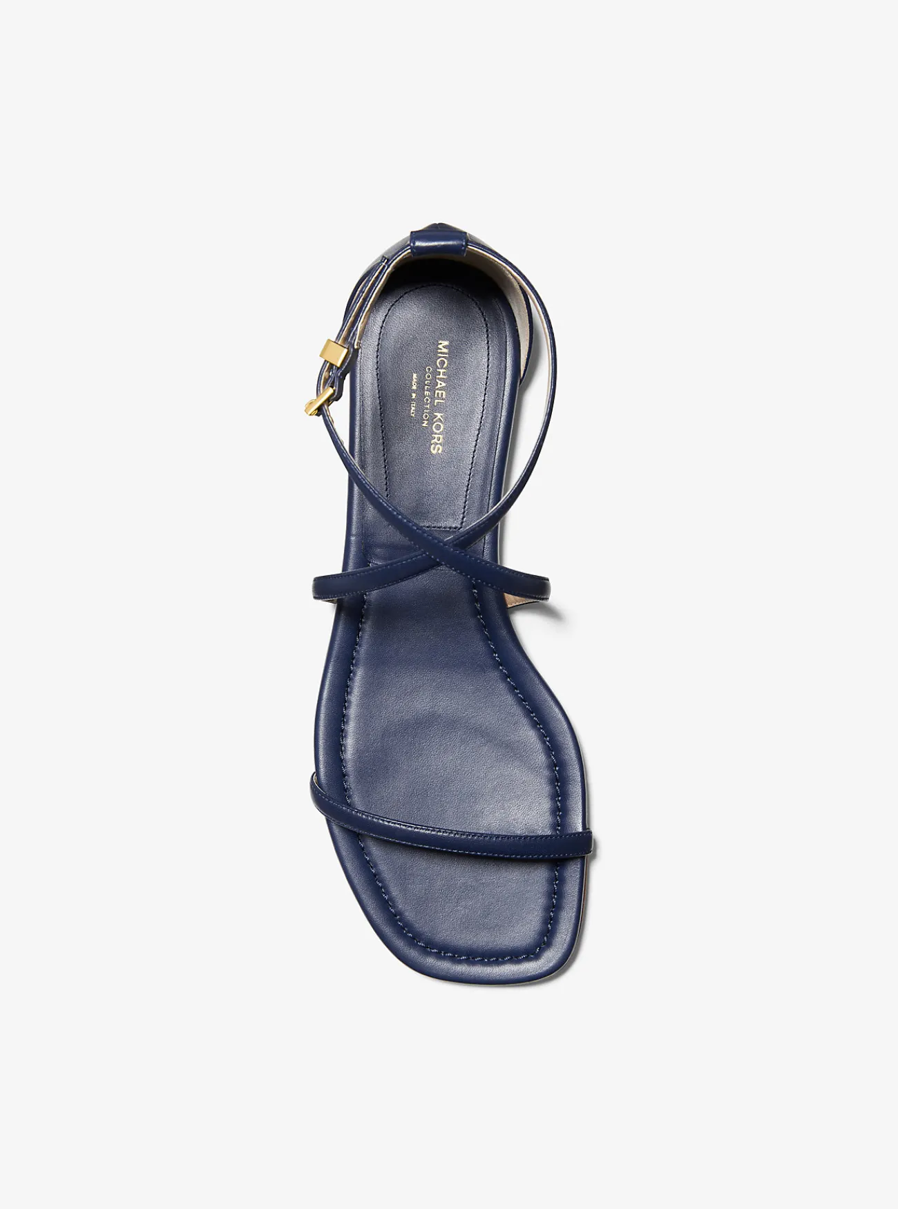 Michael Kors Sandaal Polly van leer MARINEBLAUW Sale