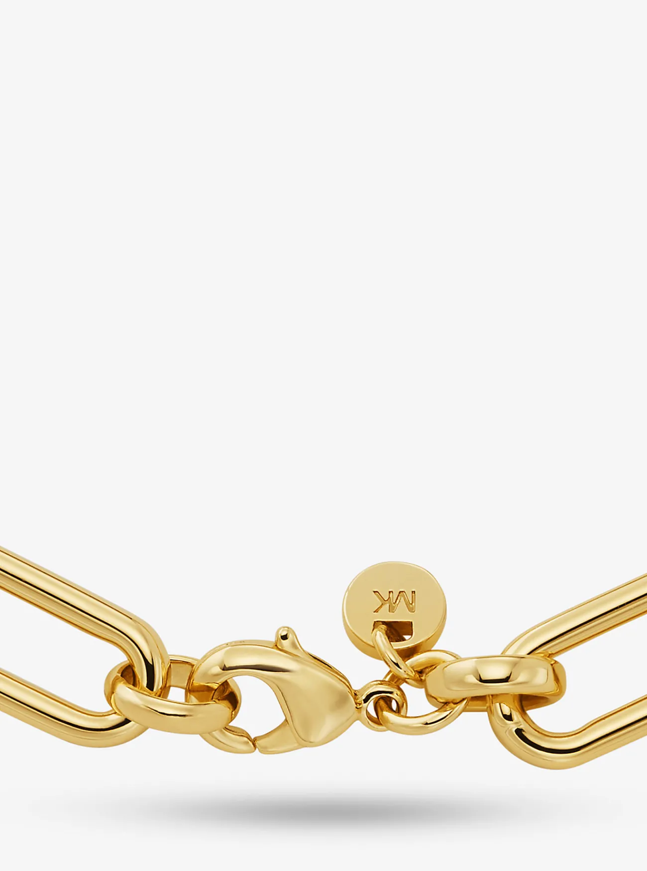 Michael Kors Schakelarmband van messing met platering met edelmetaal en Empire-logo New