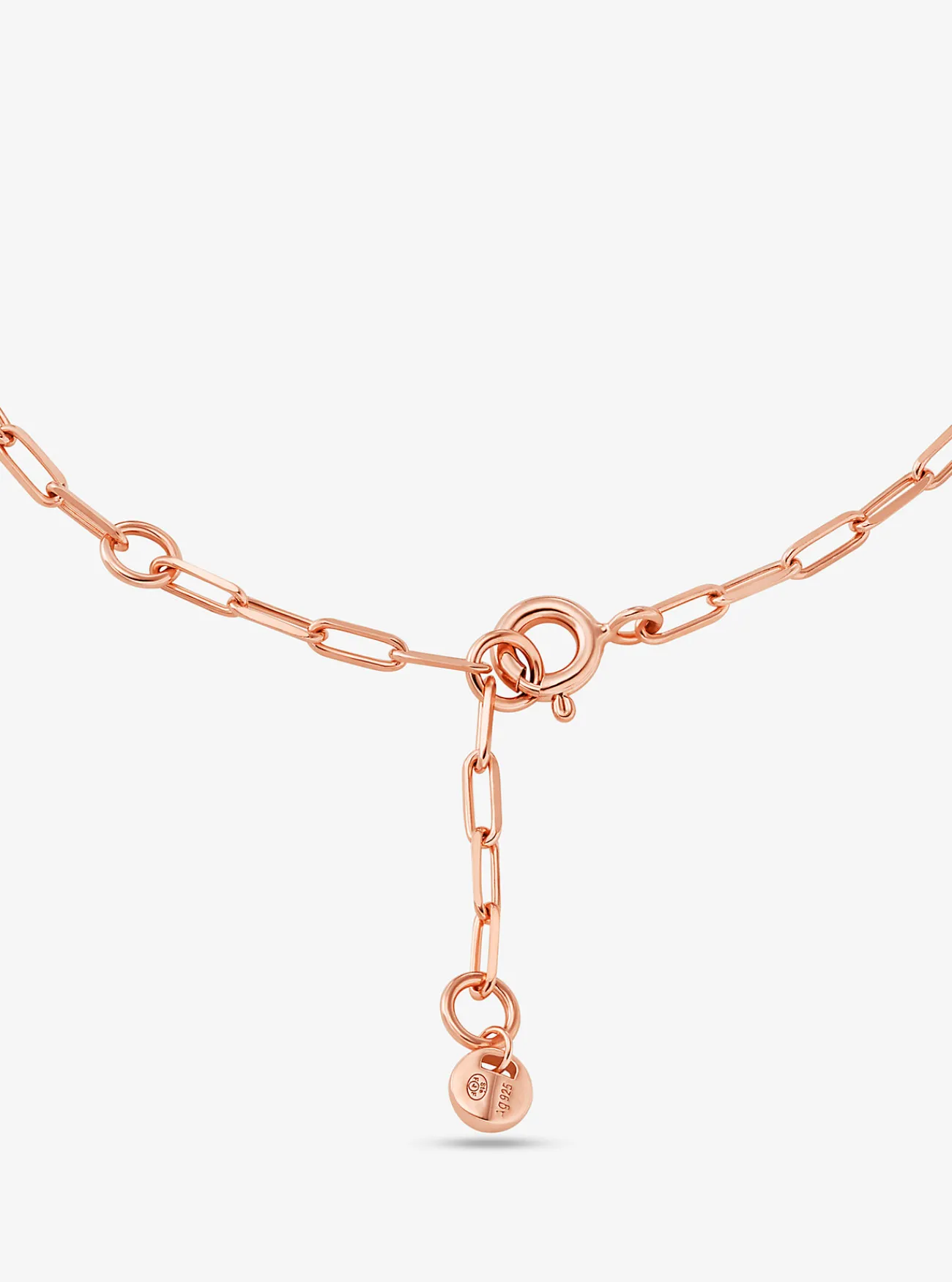 Michael Kors Schakelarmband van sterlingzilver met platering met edelmetaal, siersteentjes en Empire-logo ROS&Eacute;GOUD Fashion