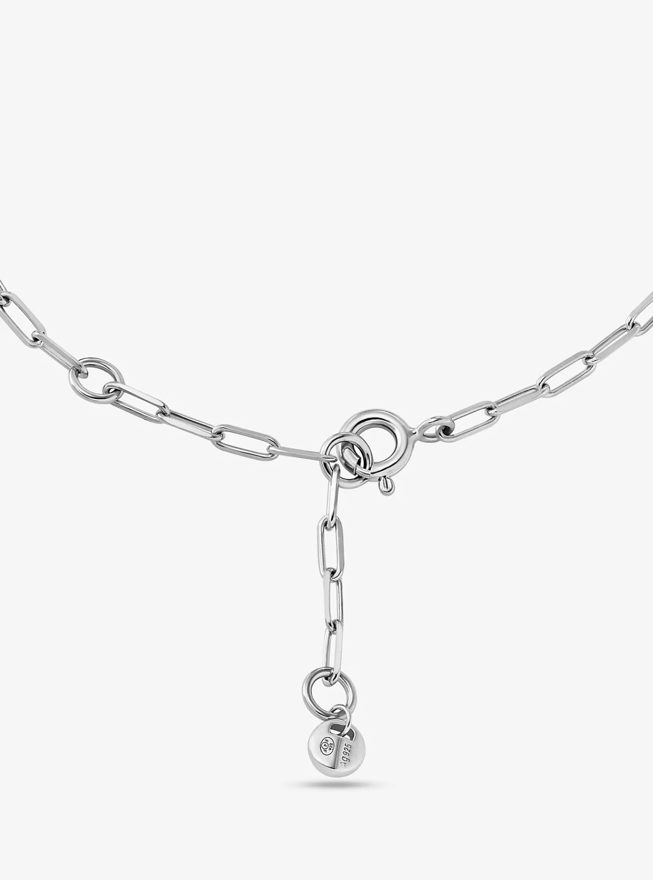 Michael Kors Schakelarmband van sterling met platering met edelmetaal, siersteentjes en Empire-logo ZILVER Fashion