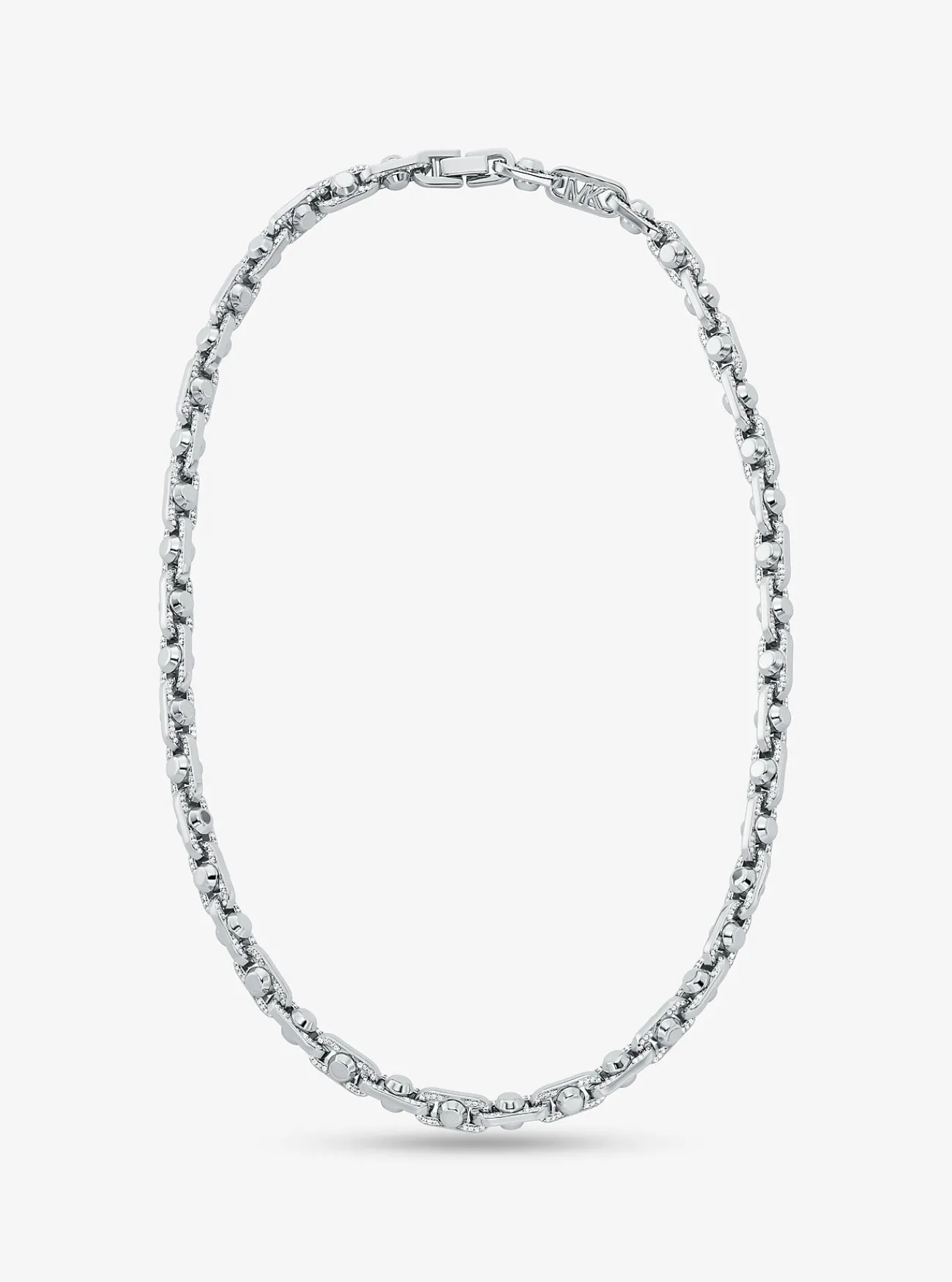 Michael Kors Schakelketting Astor van messing met een plating met edelmetaal, middelgroot met siersteentjes ZILVER Fashion