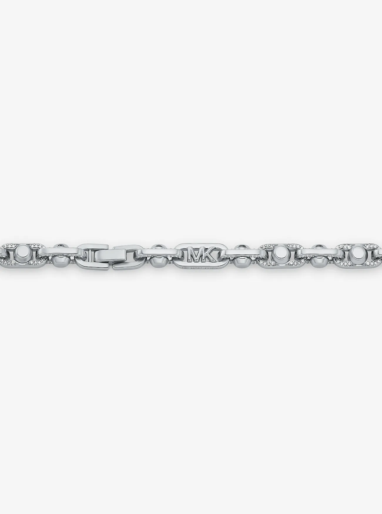 Michael Kors Schakelketting Astor van messing met een plating met edelmetaal, middelgroot met siersteentjes ZILVER Fashion