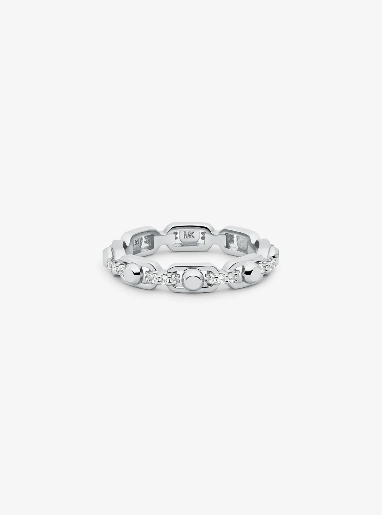 Michael Kors Schakelring Astor van sterling met plating met edelmetaal en siersteentjes, klein ZILVER Fashion