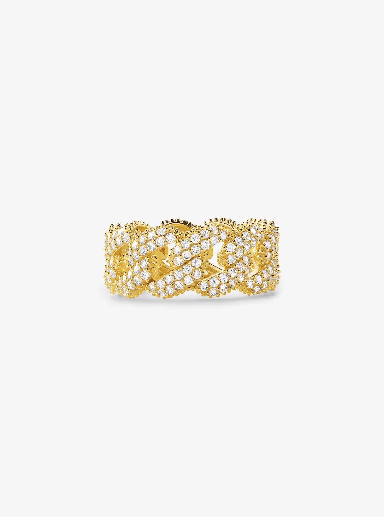 Michael Kors Schakelring van sterling zilver met platering met edelmetaal en siersteentjes GOUD Outlet