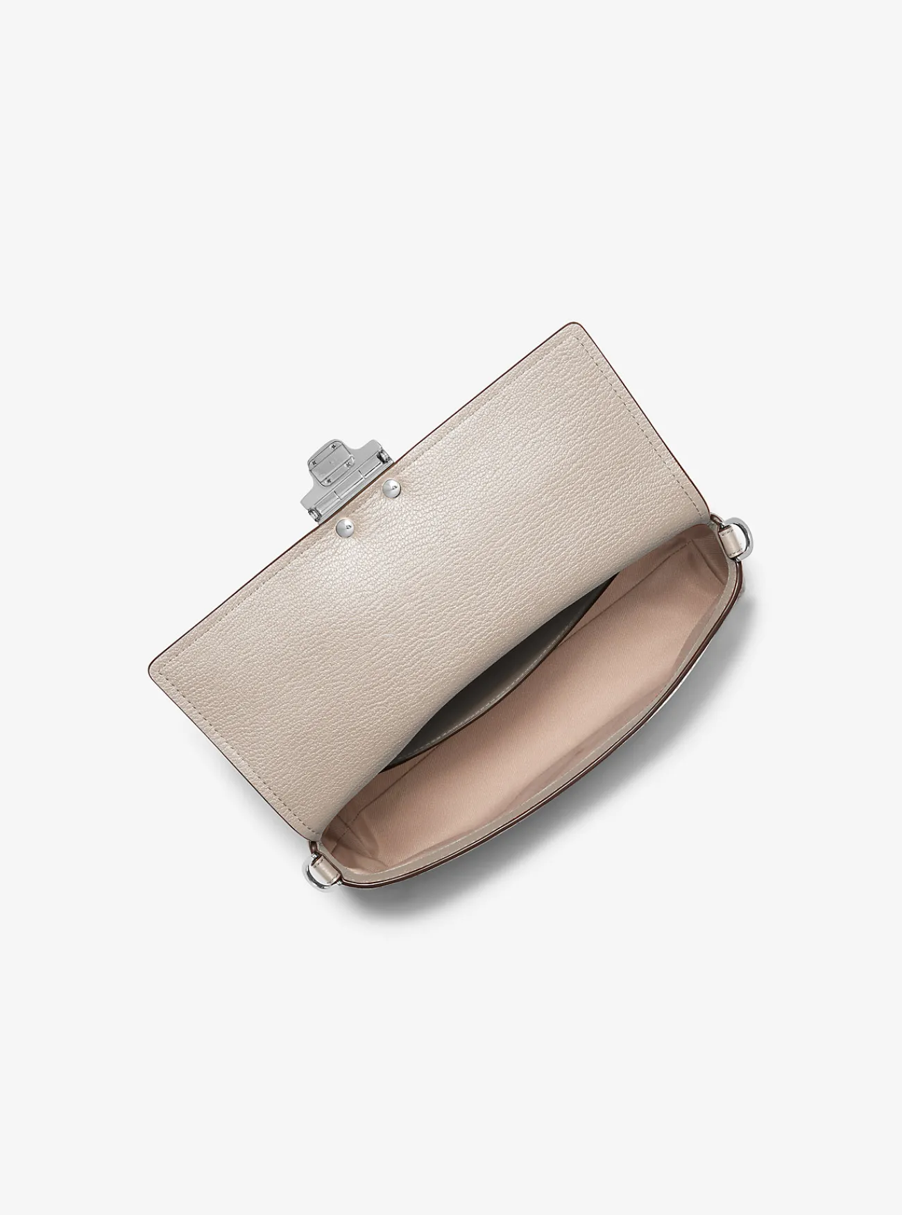 Michael Kors Schoudertas Addie van leer, aanpasbaar en middelgroot LICHTZAND New
