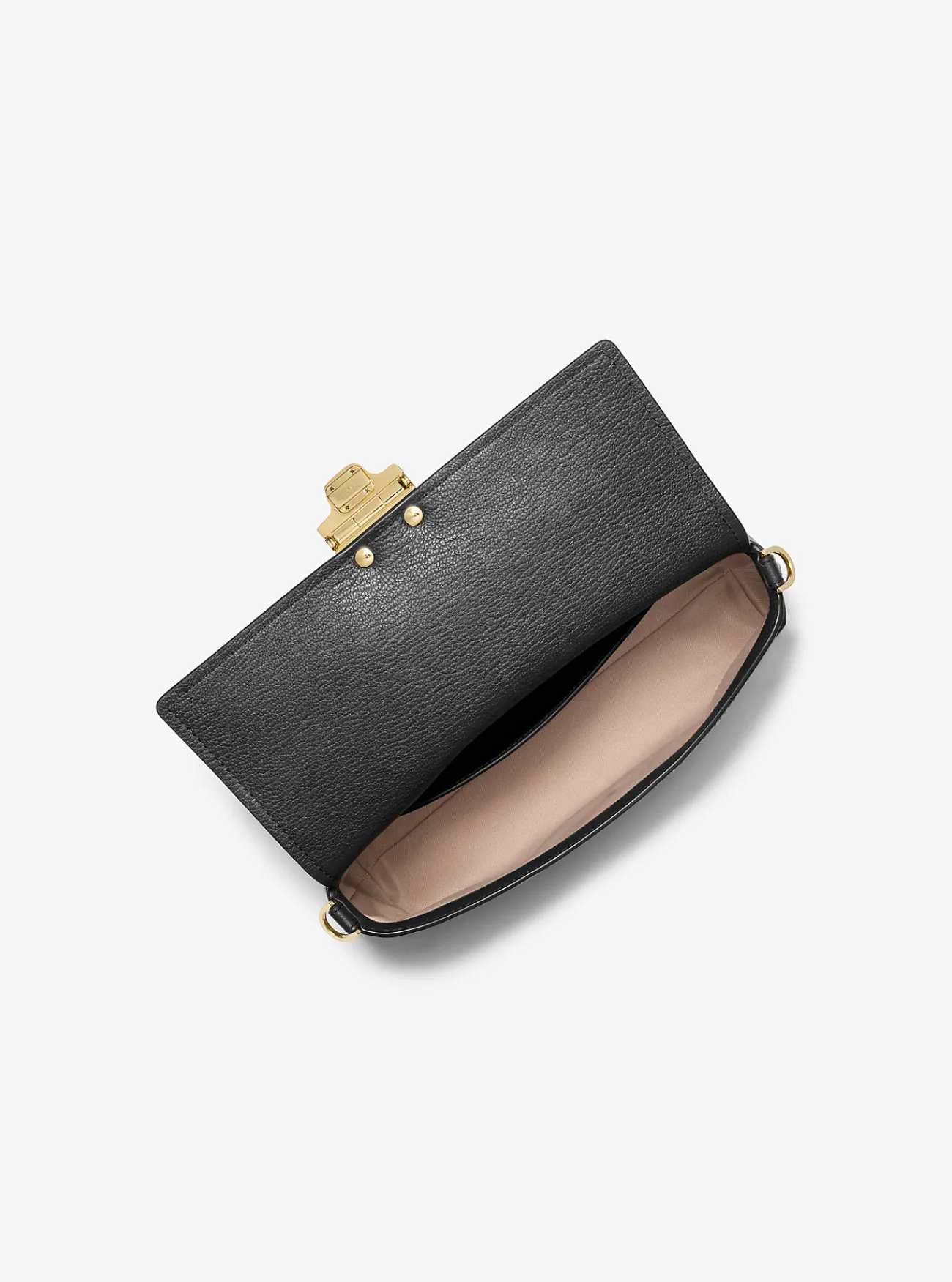 Michael Kors Schoudertas Addie van leer, aanpasbaar en middelgroot ZWART Online