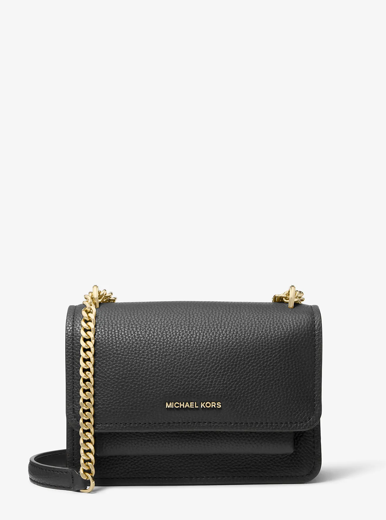 Michael Kors Schoudertas Claire van getrommeld leer, aanpasbaar en klein ZWART Discount