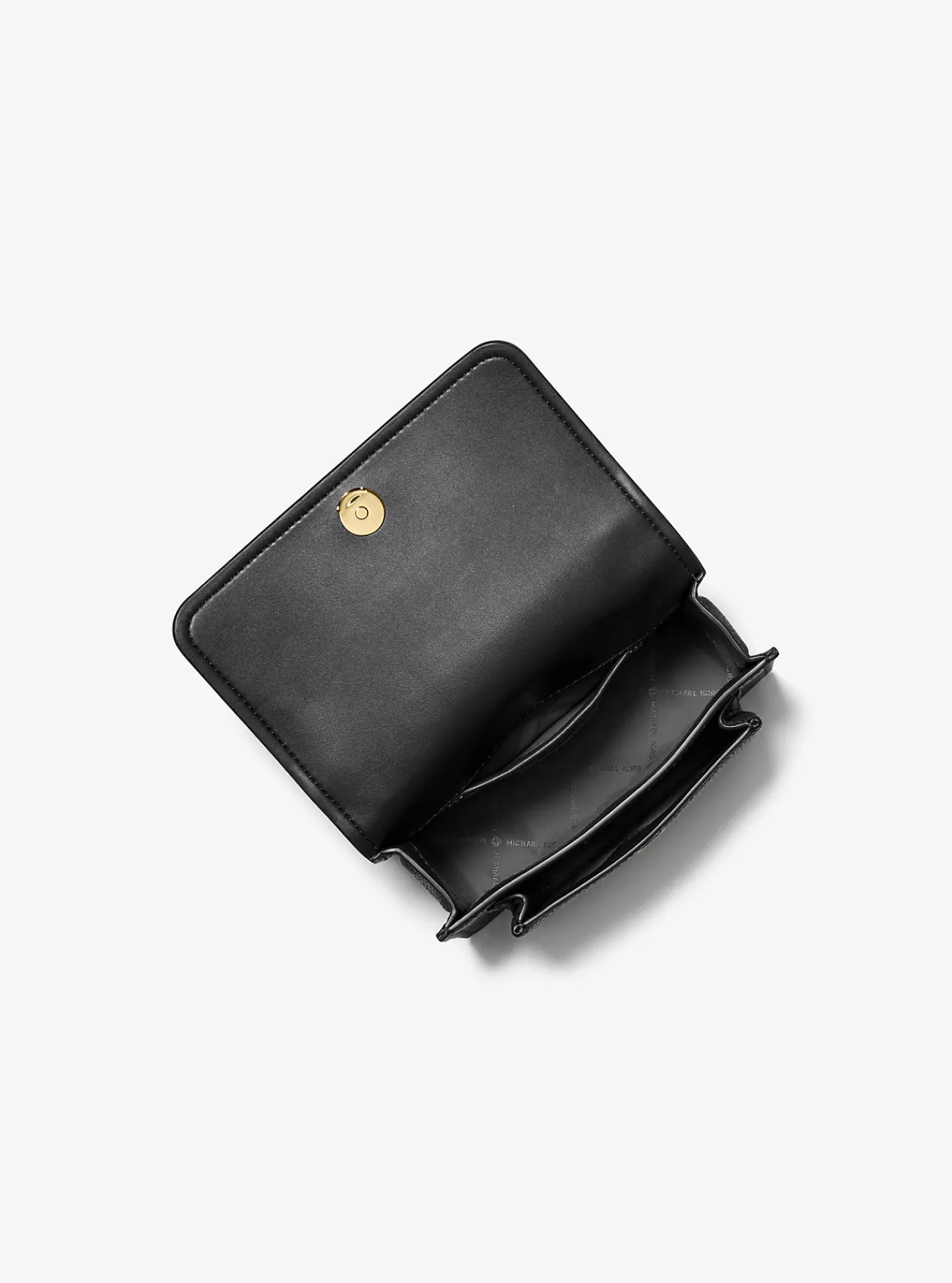 Michael Kors Schoudertas Claire van getrommeld leer, aanpasbaar en klein ZWART Discount