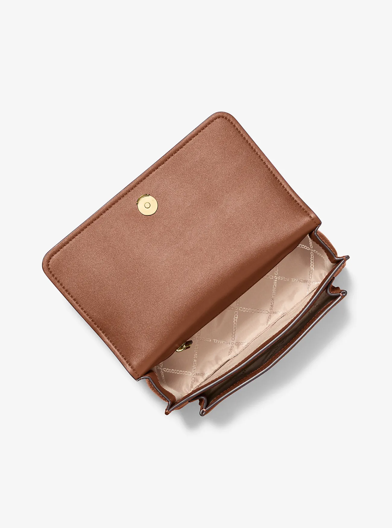 Michael Kors Schoudertas Claire van getrommeld leer, aanpasbaar en groot LUGGAGE Fashion
