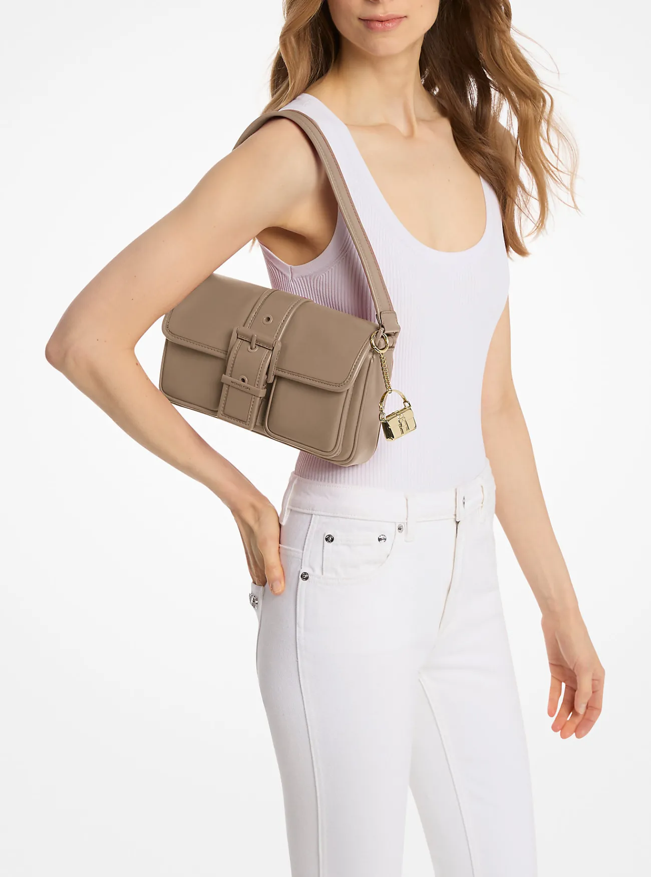Michael Kors Schoudertas Colby van leer, middelgroot BERK Outlet