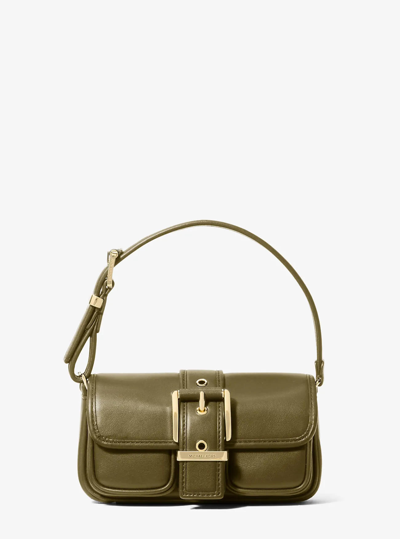 Michael Kors Schoudertas Colby van leer, extra klein SAFARIGROEN Online