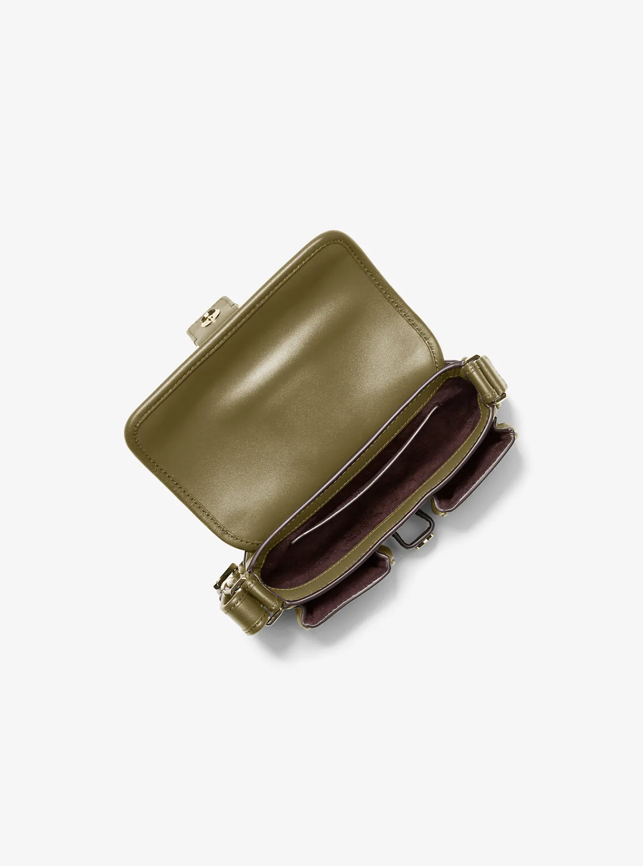Michael Kors Schoudertas Colby van leer, extra klein SAFARIGROEN Online