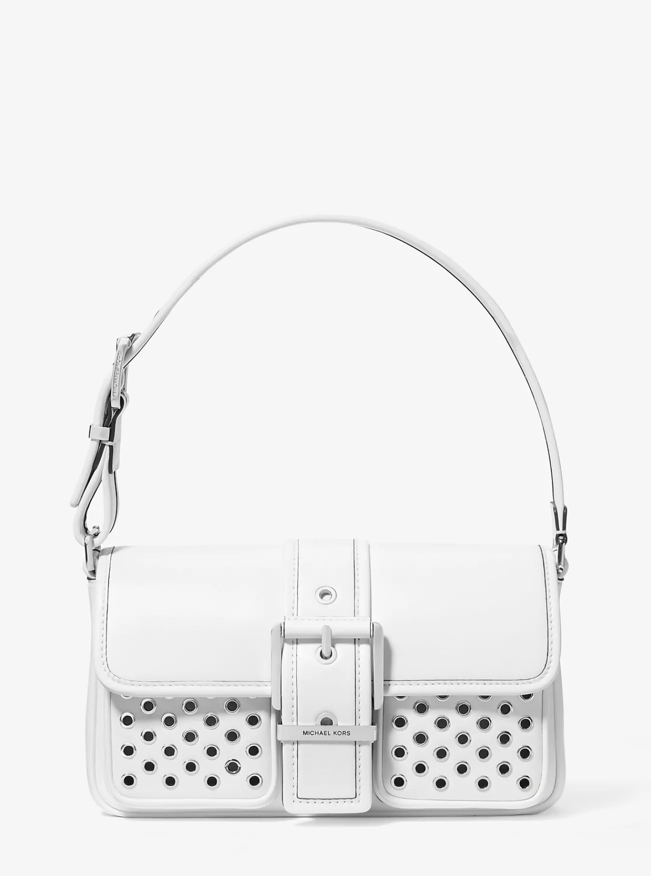 Michael Kors Schoudertas Colby van leer met oogjes, middelgroot OPTISCHWIT New
