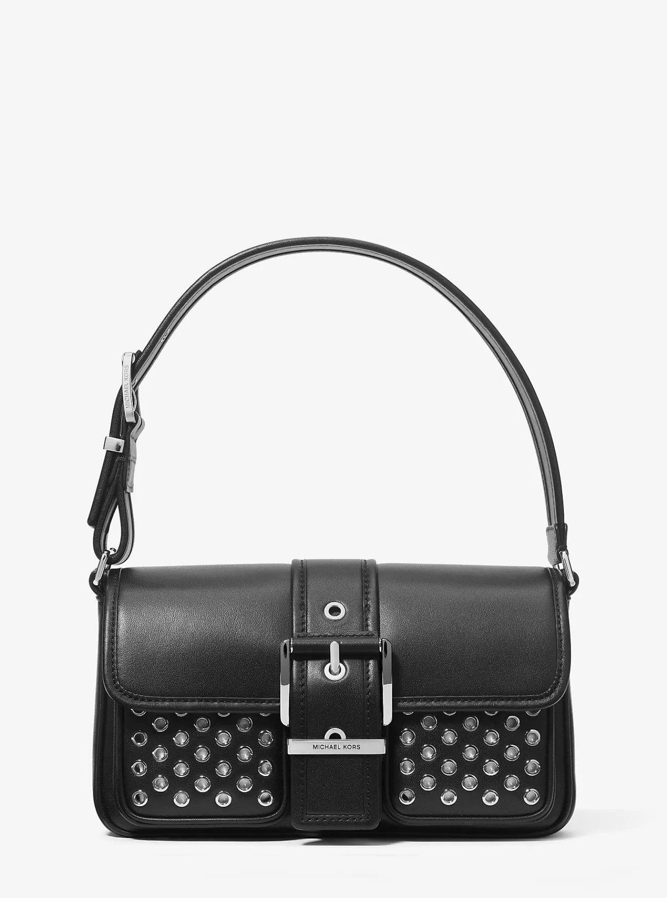 Michael Kors Schoudertas Colby van leer met oogjes, middelgroot ZWART Online