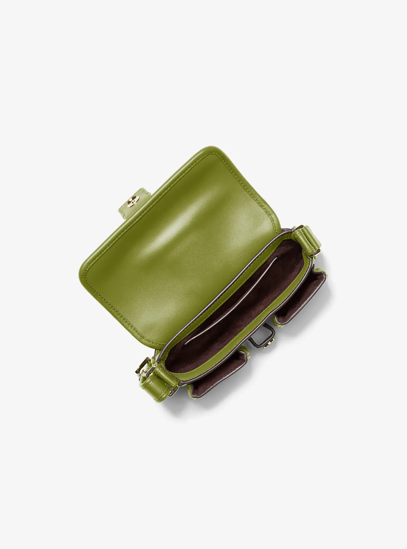 Michael Kors Schoudertas Colby van leer, extra klein WEIDEGROEN Discount