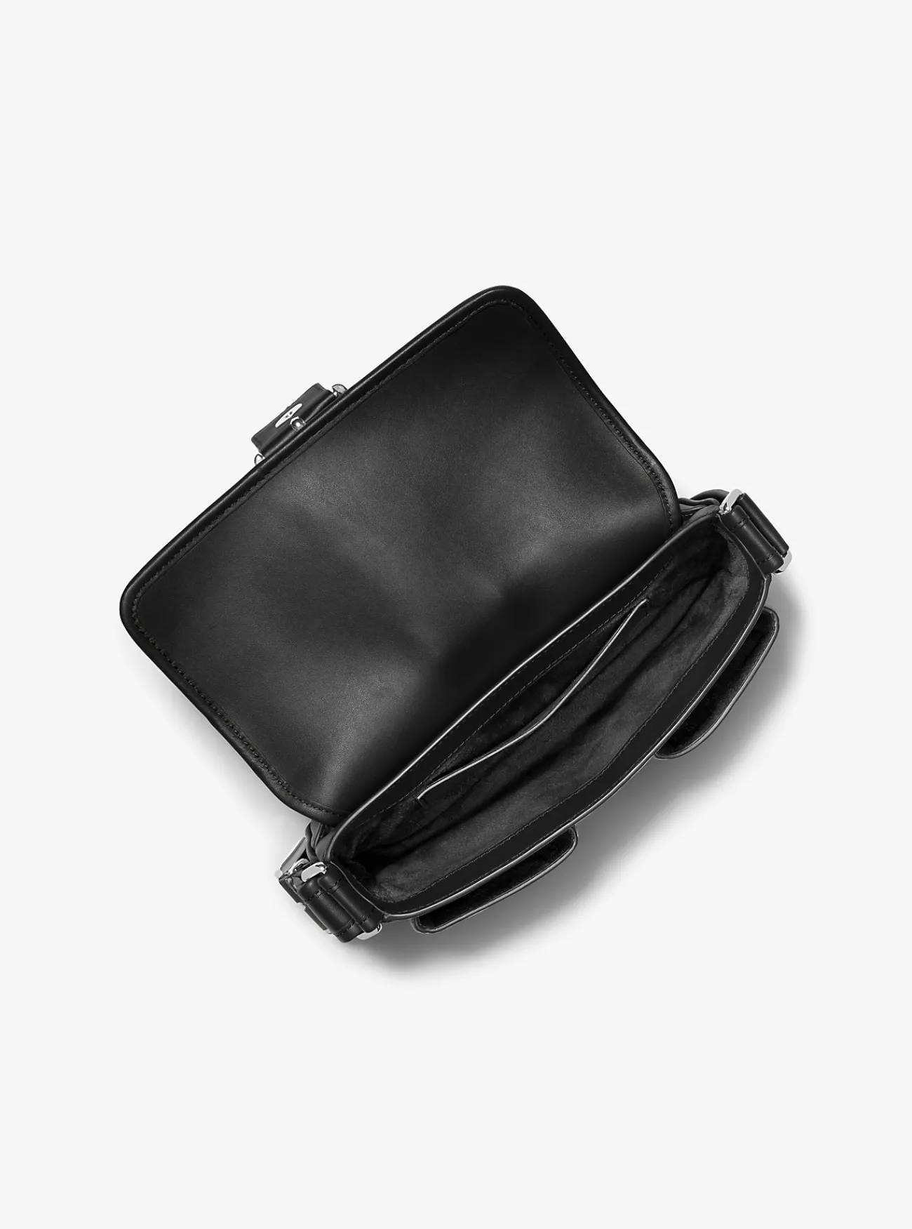 Michael Kors Schoudertas Colby van leer, middelgroot ZWART Clearance