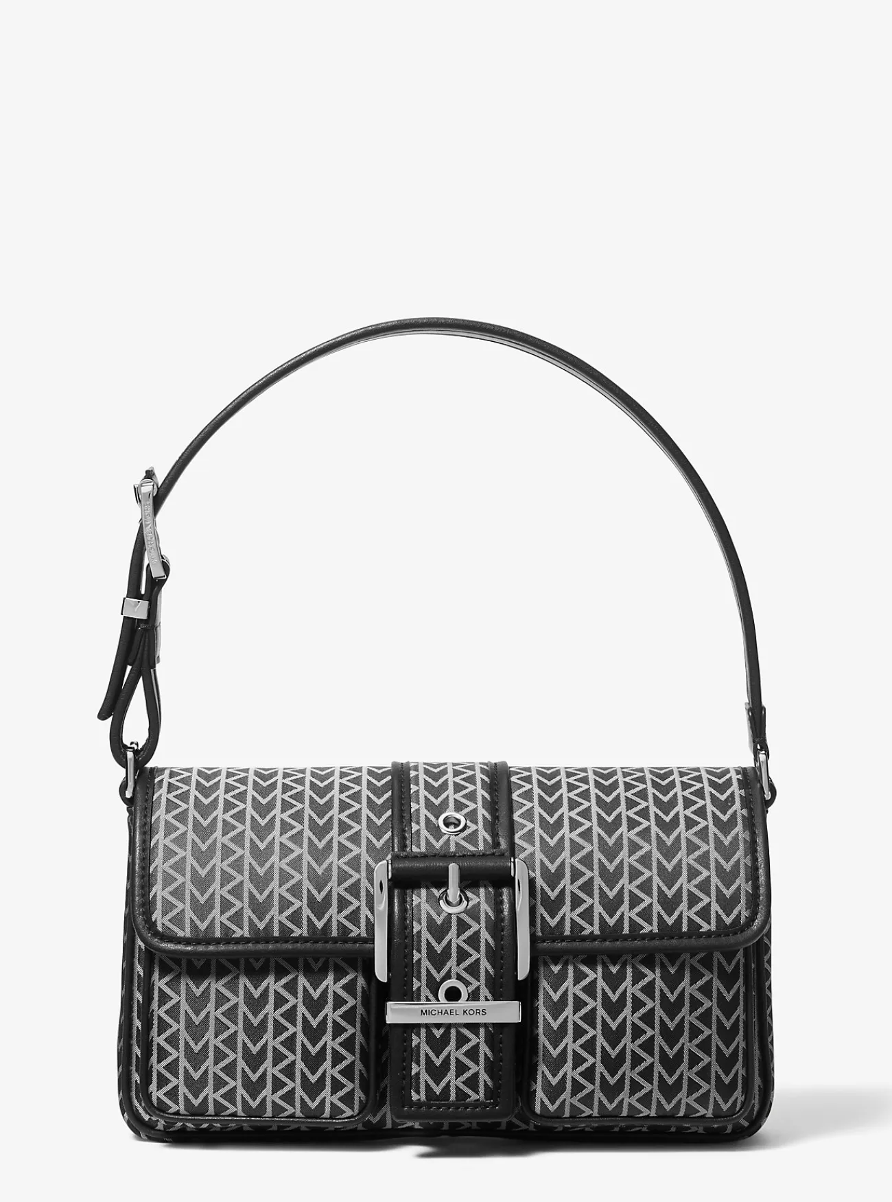 Michael Kors Schoudertas Colby van MK2000-jacquard met logo, middelgroot ZWART Outlet