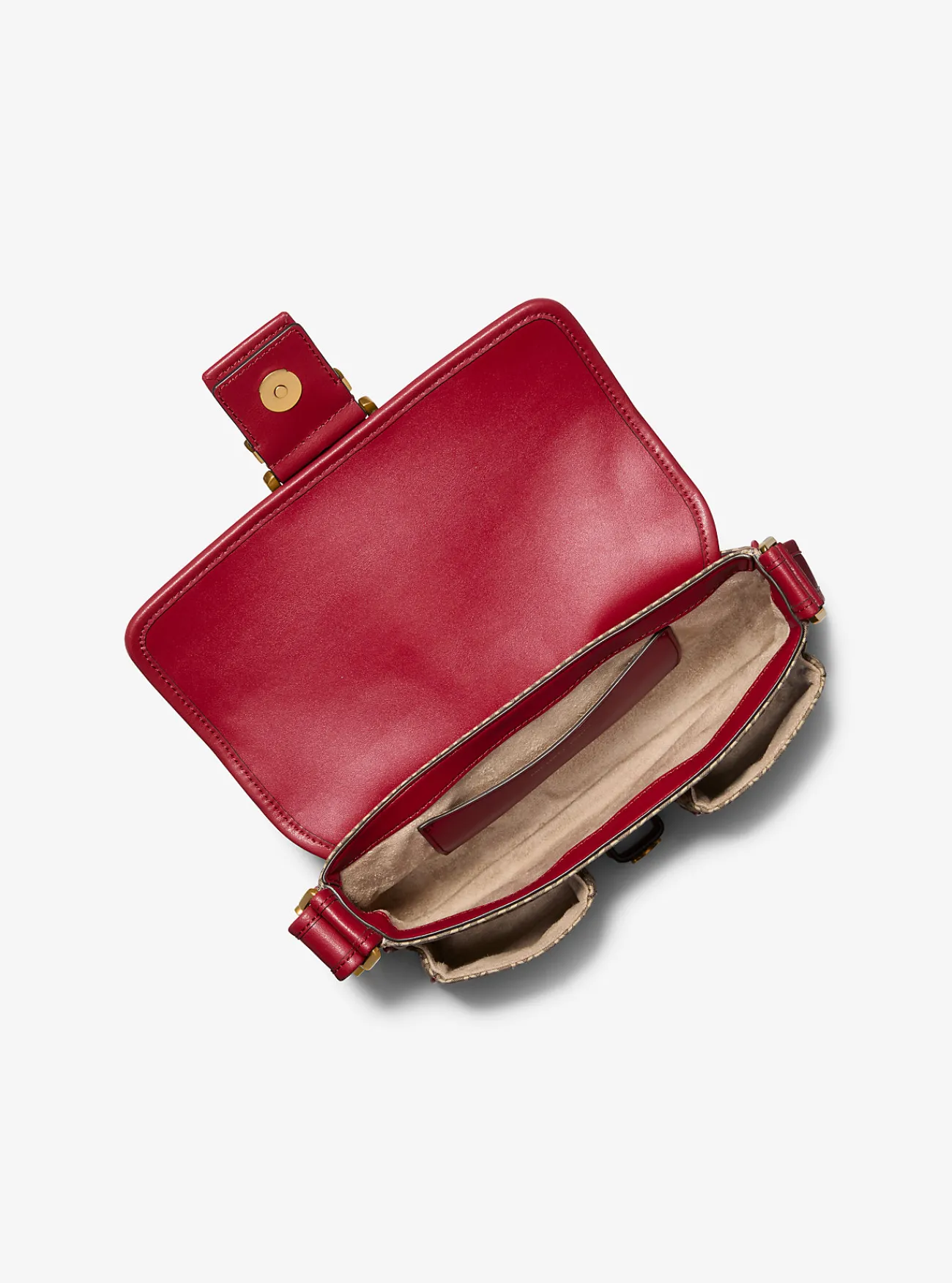 Michael Kors Schoudertas Colby van MK2000-jacquard met logo, middelgroot KARMOZIJNROODMULTI Fashion