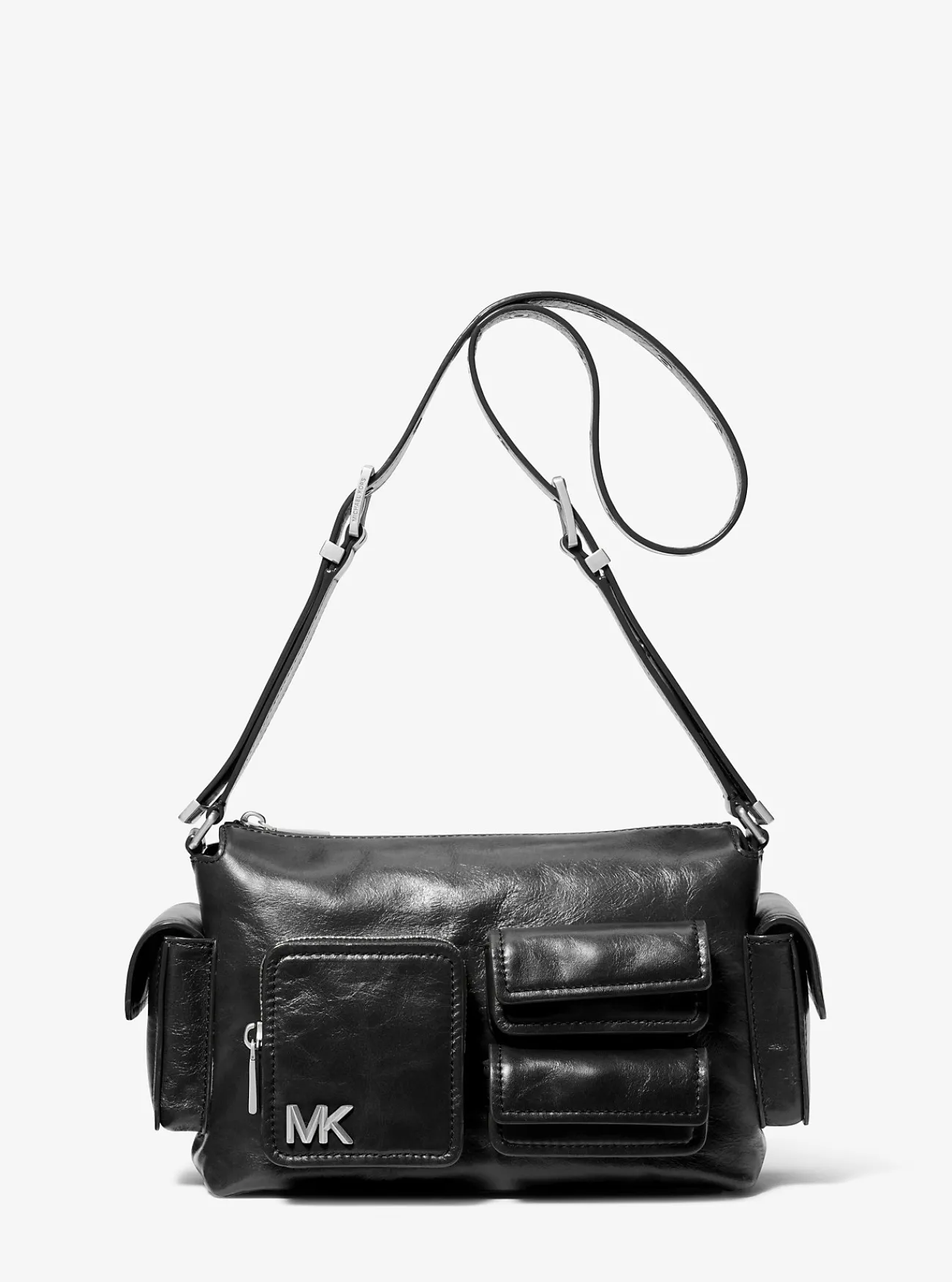 Michael Kors Schoudertas Dakota van leer, middelgroot ZWART Hot