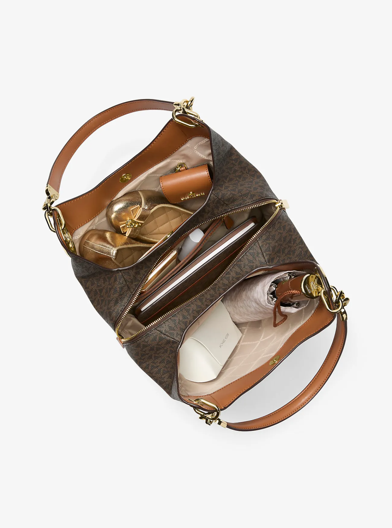 Michael Kors Schoudertas Lillie met logo, groot Outlet