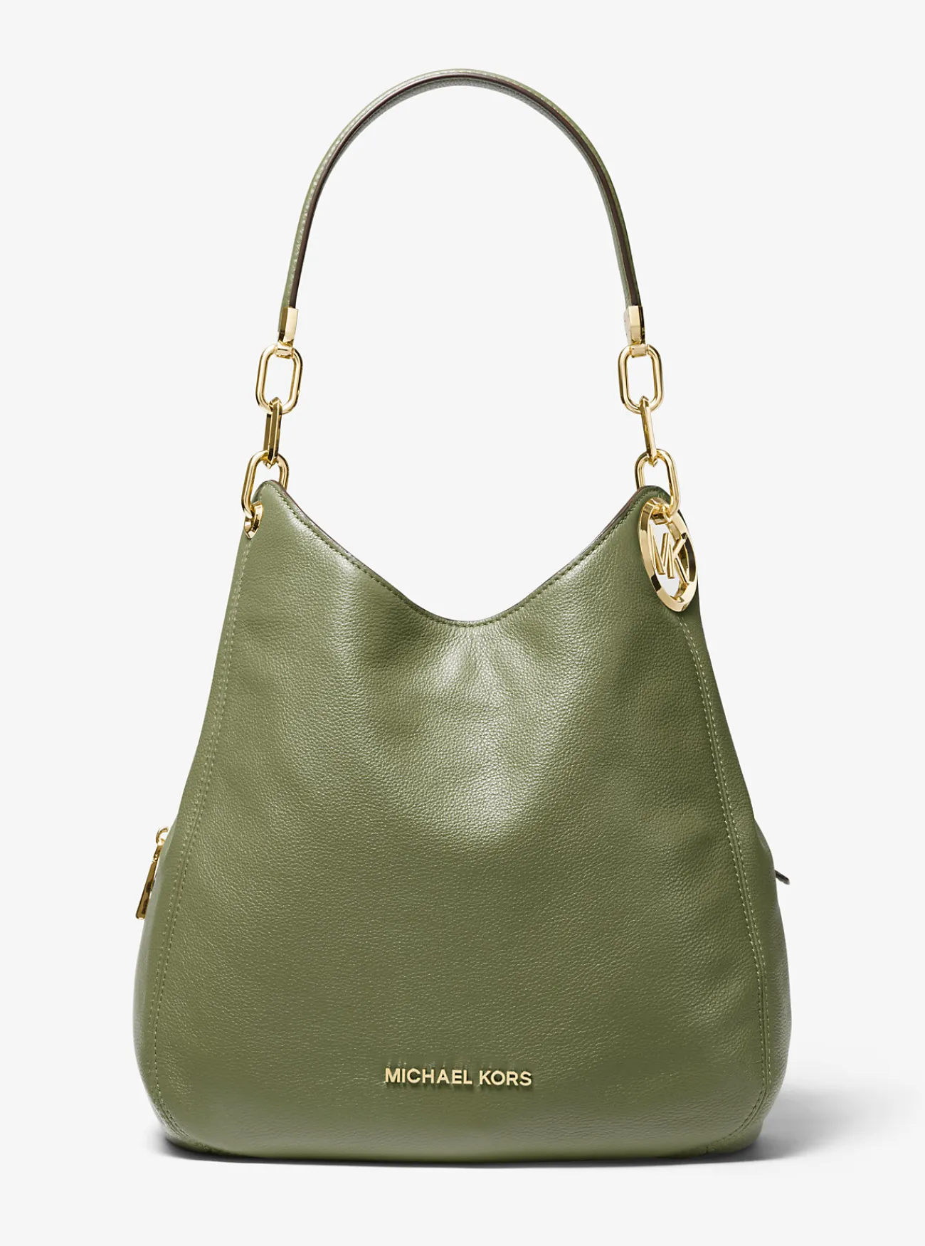 Michael Kors Schoudertas Lillie van getrommeld leer, groot Fashion