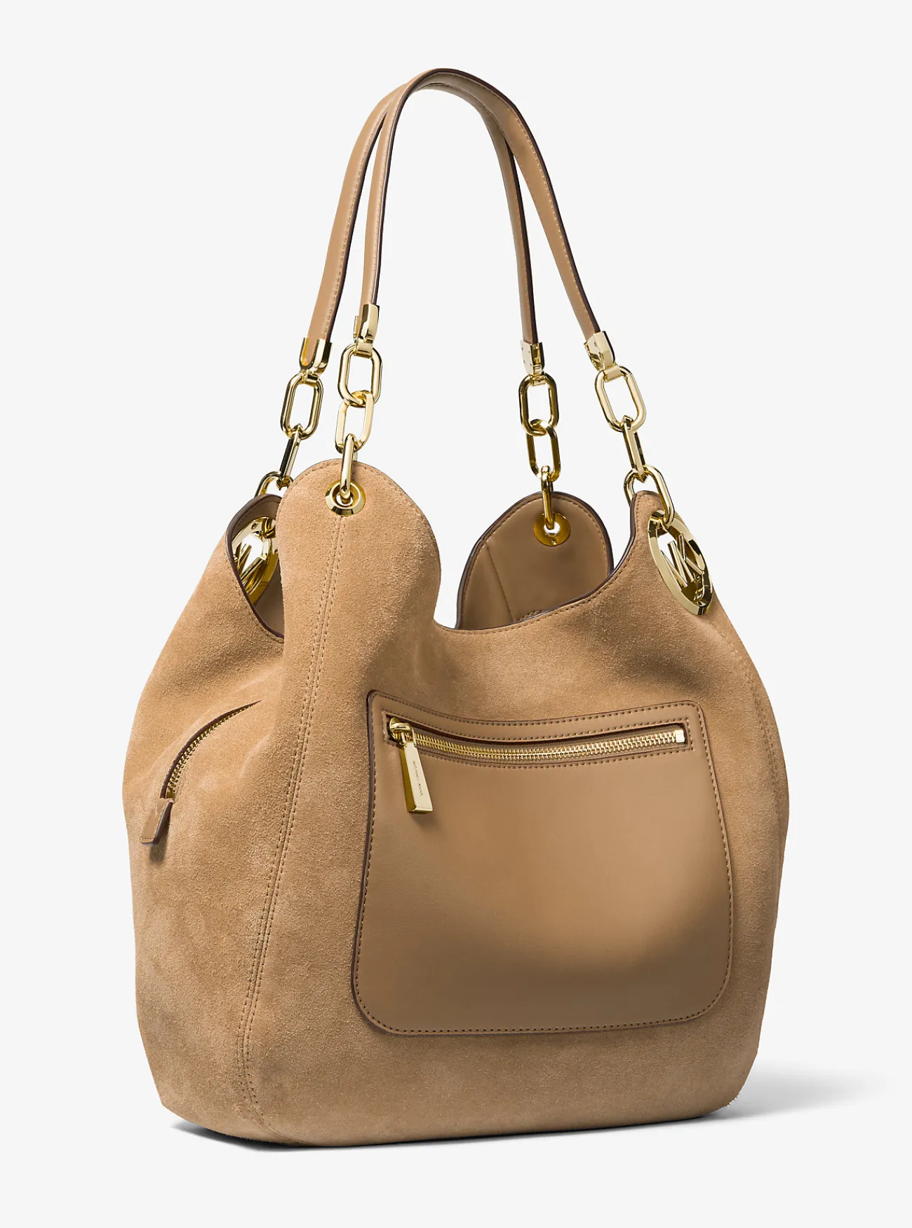 Michael Kors Schoudertas Lillie van suède, groot KAF Sale