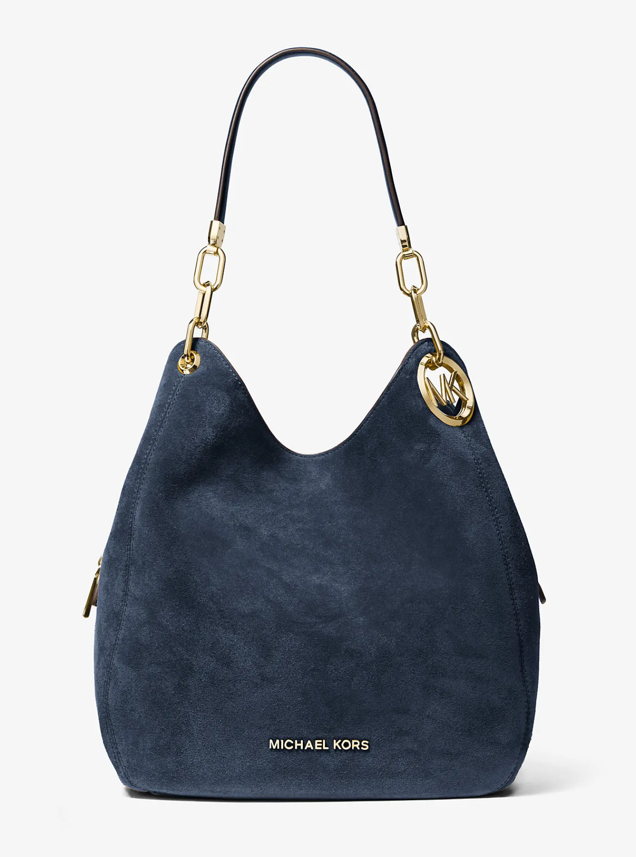 Michael Kors Schoudertas Lillie van su&egrave;de, groot MARINEBLAUW Clearance