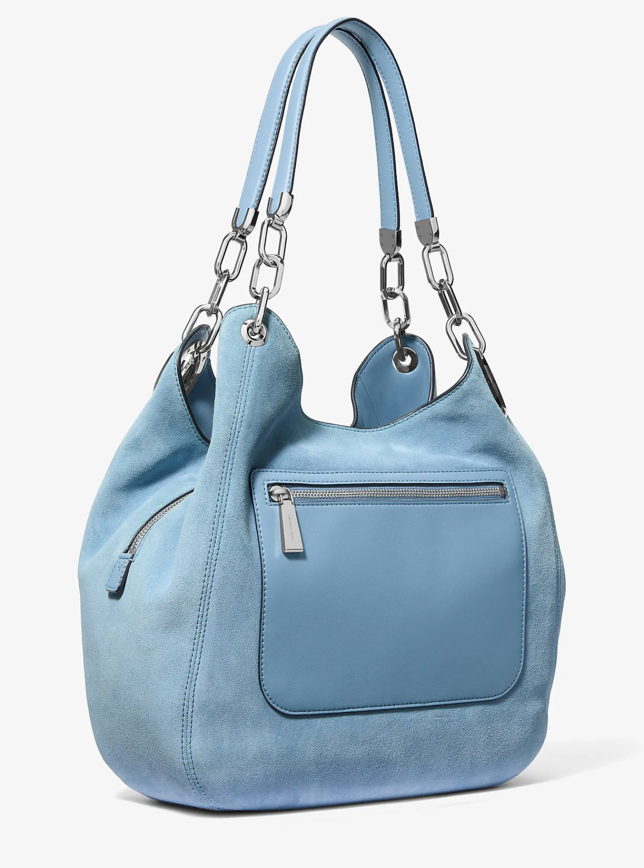 Michael Kors Schoudertas Lillie van suède, groot CHAMBRAY Fashion