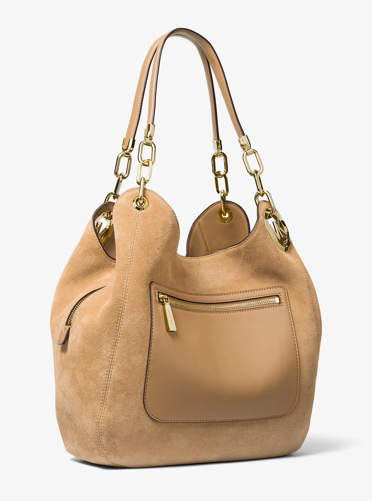 Michael Kors Schoudertas Lillie van suède, groot CAMEL Best
