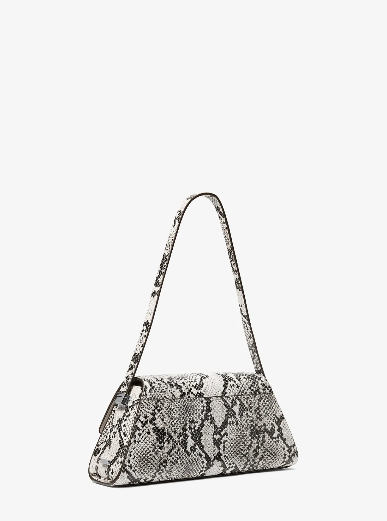 Michael Kors Schoudertas Ludlow van leer met slangenprint in reliëf, middelgroot ALUMINIUM Sale