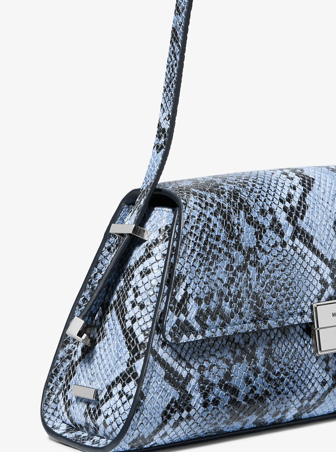 Michael Kors Schoudertas Ludlow van leer met slangenprint in reliëf, middelgroot CHAMBRAY Hot