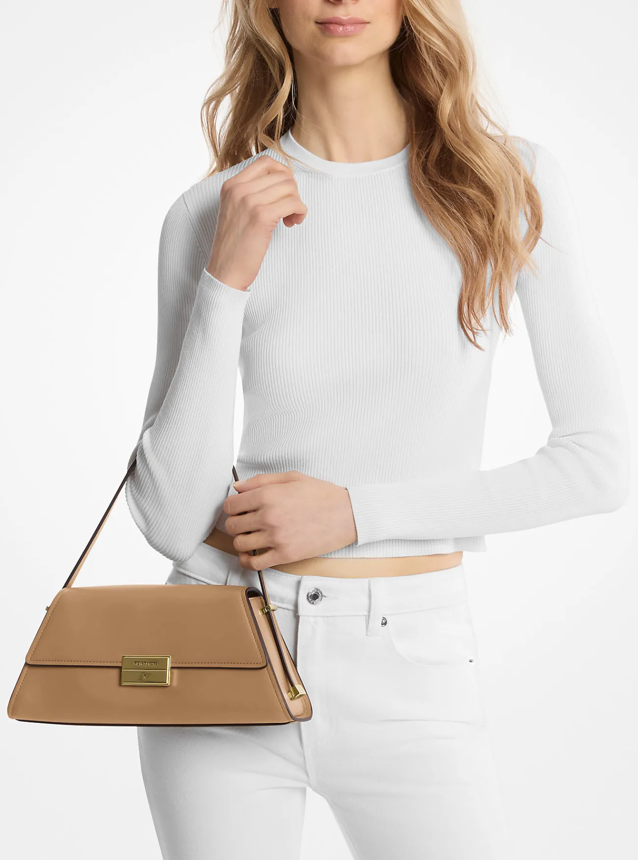 Michael Kors Schoudertas Ludlow van leer, middelgroot KAF Online